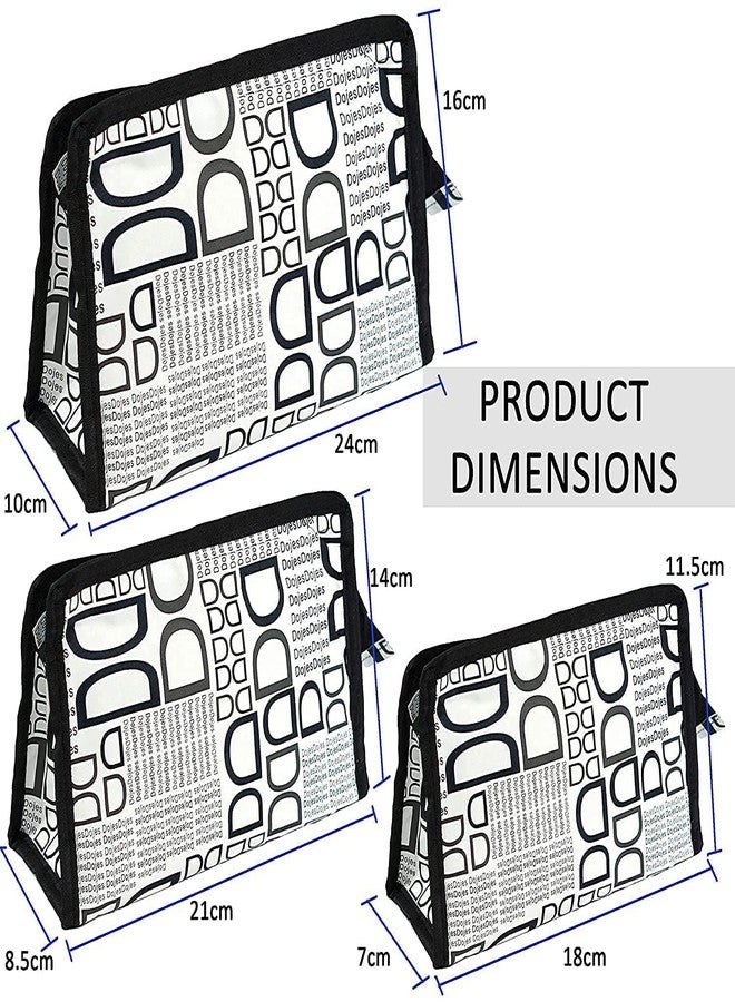 Lampostick Set of 3 Synthetic Travel & Cosmetic Pouch Bag Extra Large Makeup Organiser Cosmetic Case Storage Travel Kit Pack Travel Bag for Women Travel, Toiletry Kit Bag - Image 2